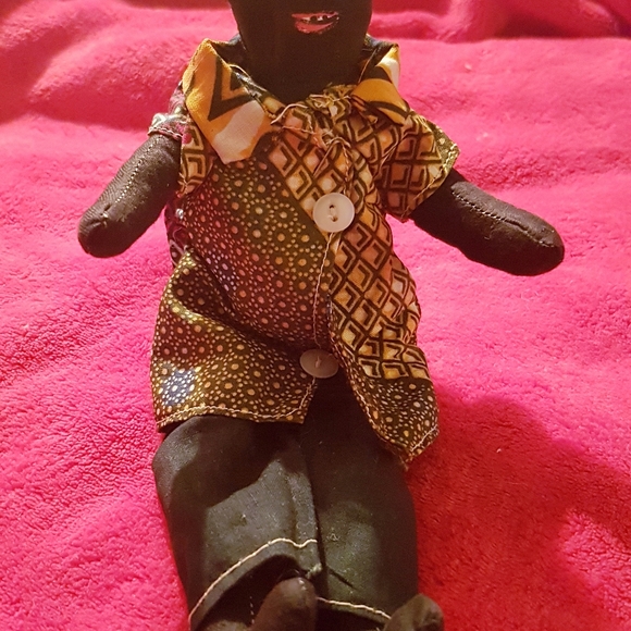 Handmade African Cloth Doll Folk Art Kente Cloth Vintage Collectible - Picture 2 of 8